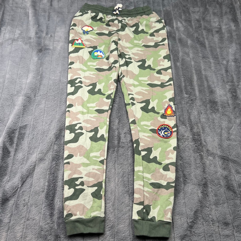 Boden Kids Camo Jogger Sweatpants Green Camouflage Patches 14Y 164cm 14298